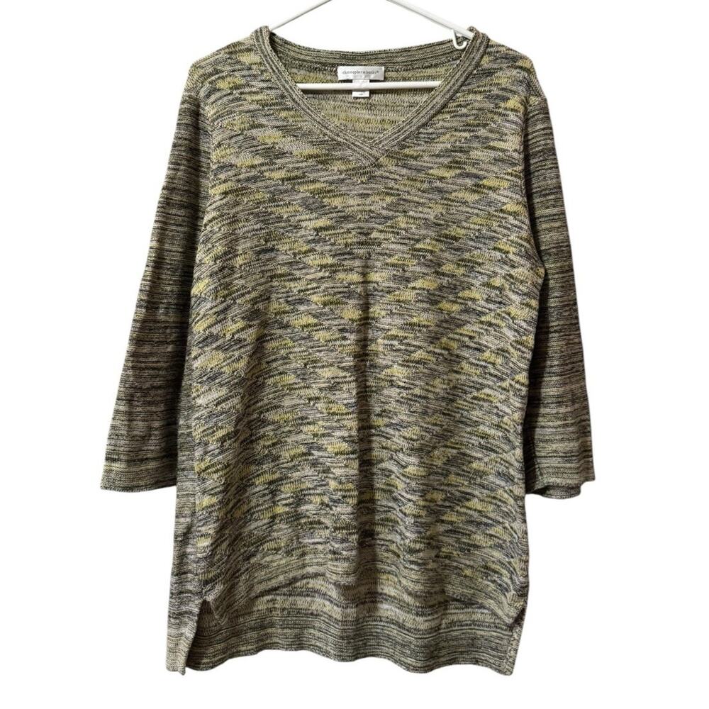 Christopher & Banks Women Size Large V Neck Knit Lightweight Sweater Acrylic